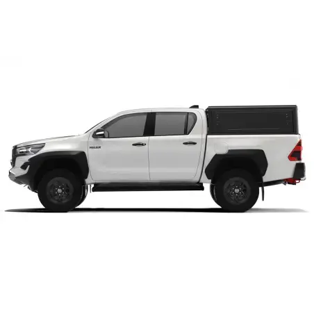 Hardtop Contour noir/ lisse sans fenêtre latérale pour Toyota Hilux Revo 2016+ double cabine Alu-Cab
